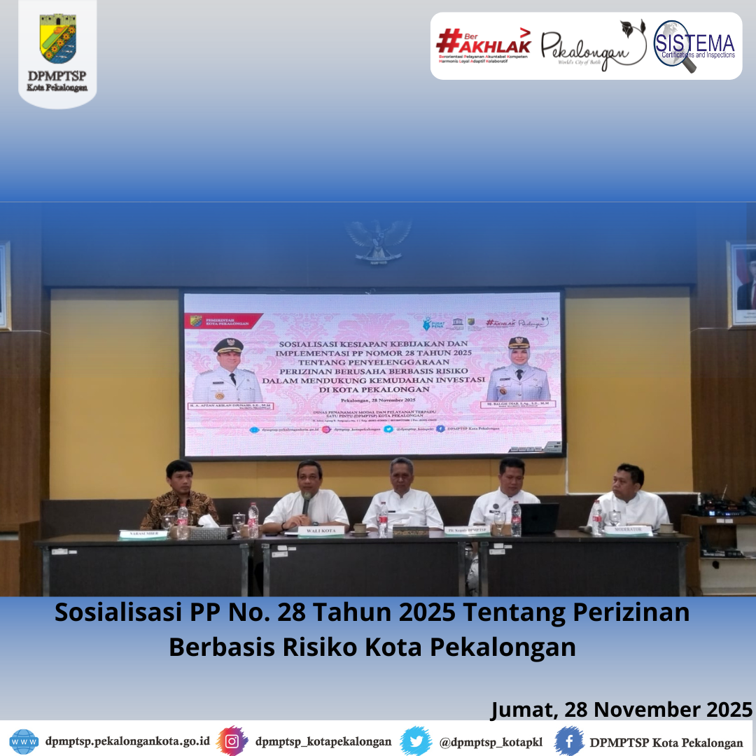 Sosialisasi PP No. 28/2025 – Perizinan Berbasis Risiko di Kota Pekalongan